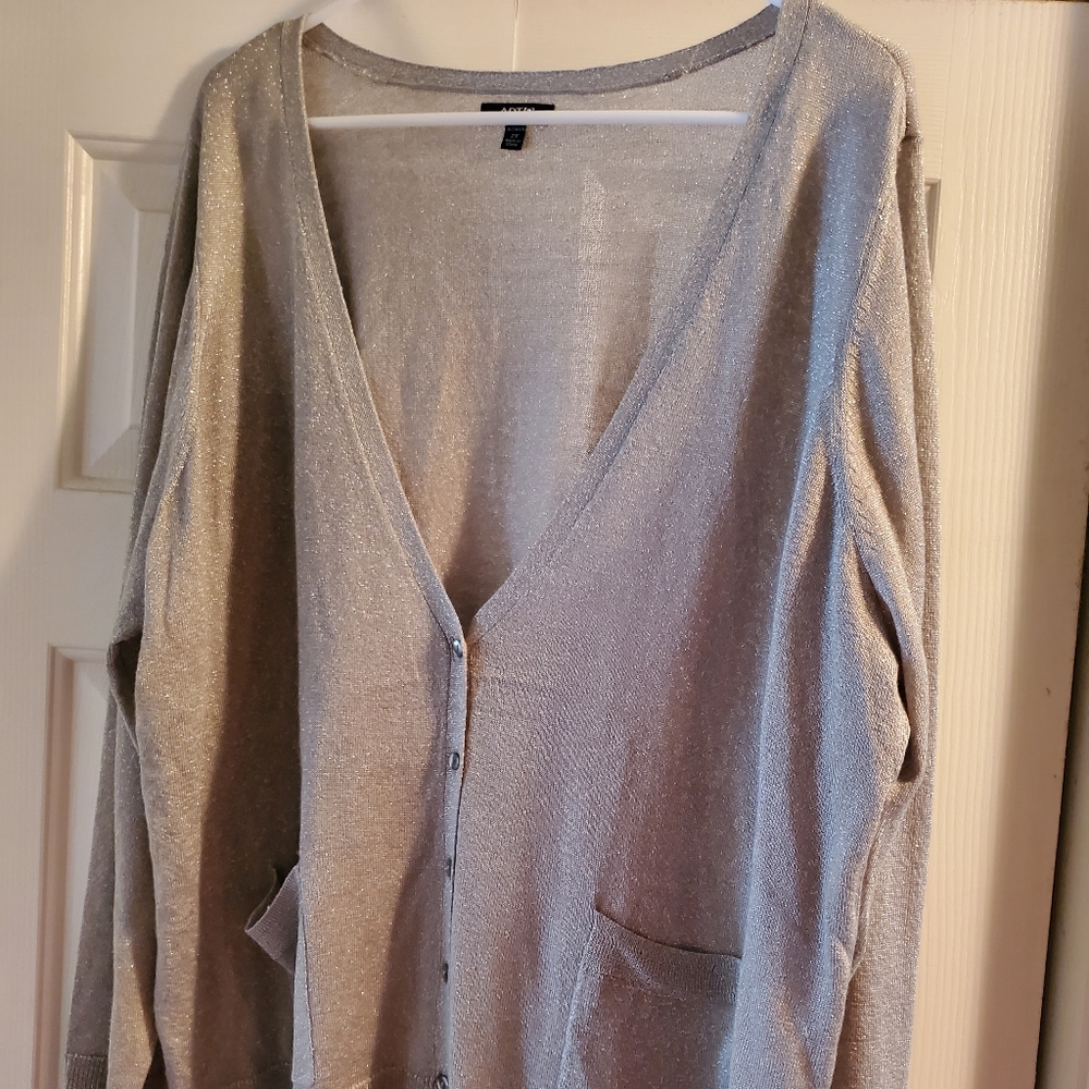 Grey/silver cardigan Size 2X